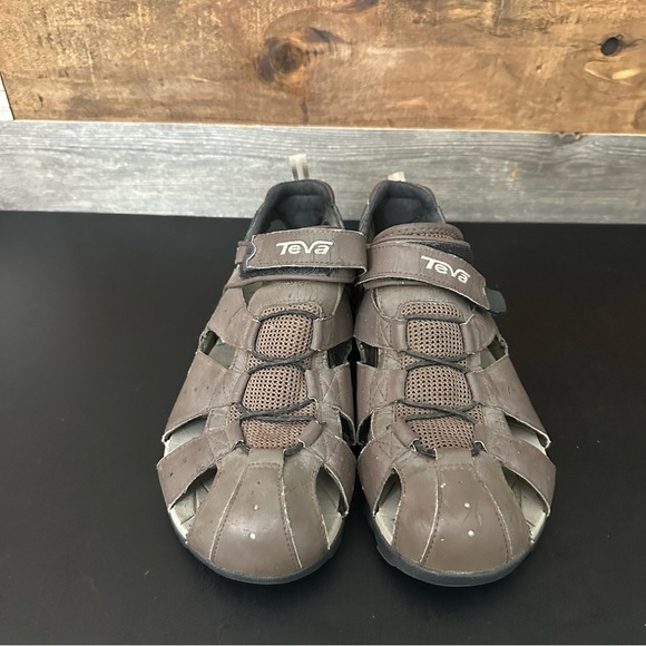 Teva Deacon Fisherman Sandal Men's 10 Brown Hook & Loop Mesh Water Resistant - Picture 5 of 9